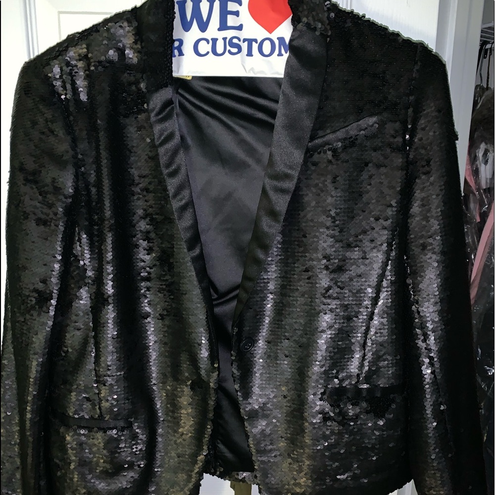 Banana Republic Black Sequin Blazer